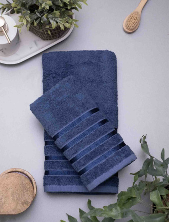 Bambusový ručník 50 × 100 cm - Noemi tmavě modrý
