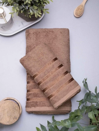 Bambusový ručník 50 × 100 cm - Noemi světle hnědý