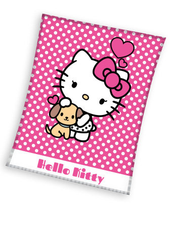 Dětská mikroplyšová deka 130 x 170 cm - Hello Kitty Puppie