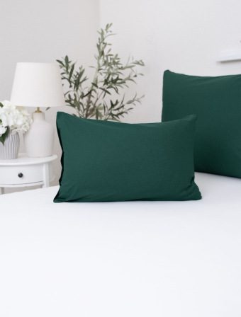 Bavlněný povlak na polštář Renforcé 40 × 60 cm – Jasmine tmavě zelená