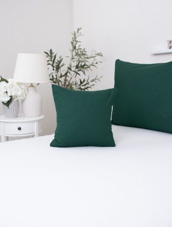 Bavlněný povlak na polštářek Renforcé 40 × 40 cm – Jasmine tmavě zelená