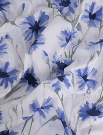 Bavlněný povlak na polštářek Renforcé 40 × 40 cm – Chrpa modrá